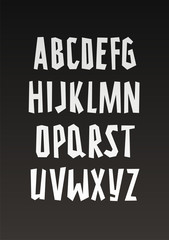 Obraz premium Vector font. Handwritten alphabet