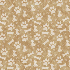 Brown Doggy Tile Pattern Repeat Background © Karen Roach