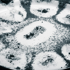 Stains of cacao on abstract ceramic surface. Toned