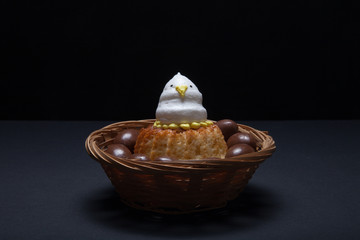 Easter cupcakes with funny chick