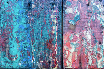Colorful texture on wooden surface