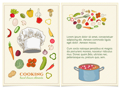 Cookbook page hand drawn elements