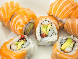 Delicious sushi rolls