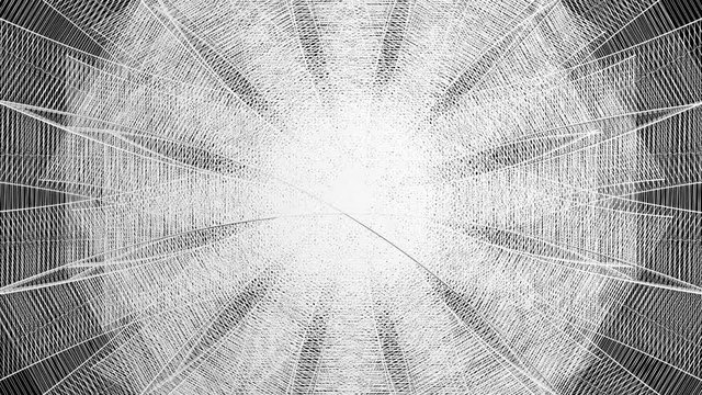 loopable abstract background with rotated plane elements, 3d rendering deformation, flower look
