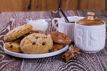 black coffee on a wooden background