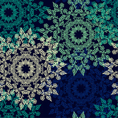 Seamless pattern with beautiful Mandalas. Vector illustration