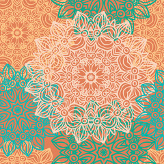 Seamless pattern with beautiful Mandalas. Vector illustration