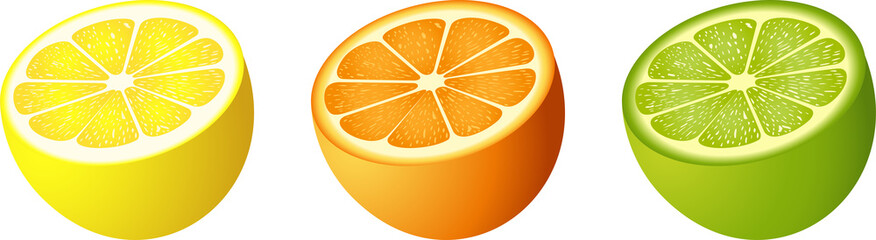 Fototapeta na wymiar Citrus fruit cut 
