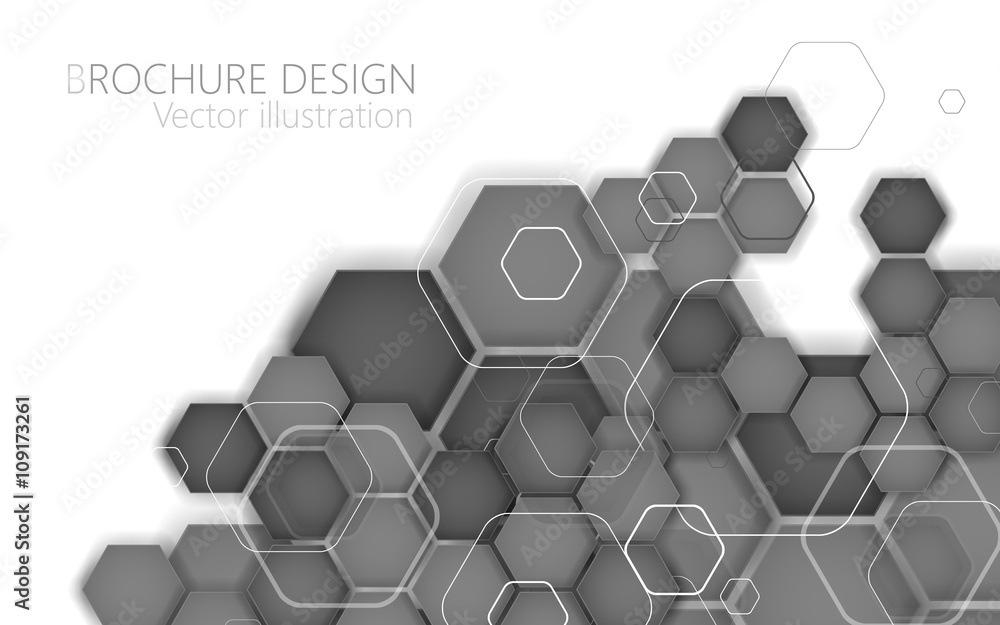 Wall mural Abstract black hexagon. Vector Illustration