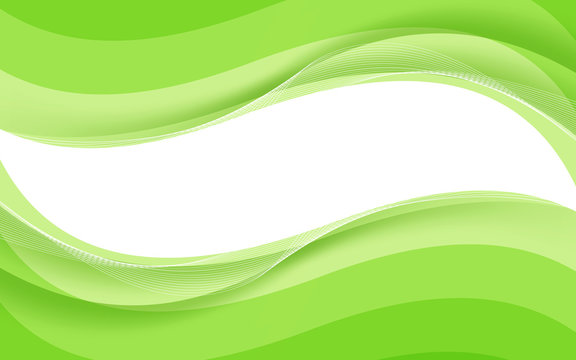 Abstract green waves - data stream concept. Vector illustration