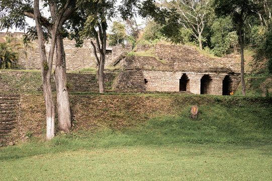 Some of the structures of Tonina archaeological site in Chiapas, Mexico
