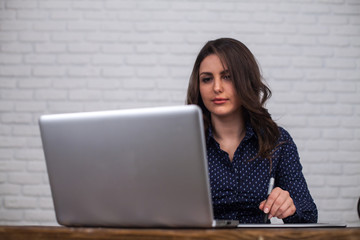 Freelancer at  work using computer