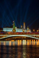Fototapeta na wymiar Beautiful night view of the Kremlin from the Moscow river