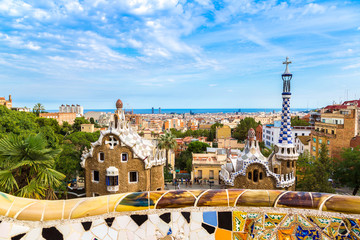 Fototapeta na wymiar Park Guell in Barcelona, Spain