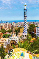 Obraz premium Park Guell w Barcelonie, Hiszpania