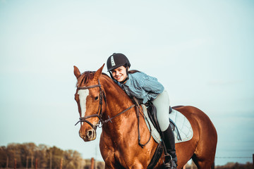 Girl riding a horse