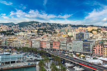 Fototapeta na wymiar Port of Genoa in Italy