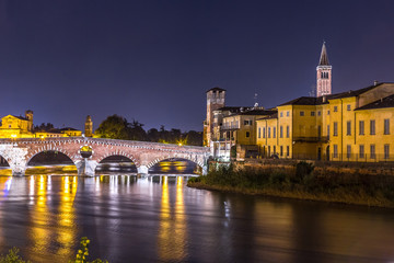 Fototapeta premium Bridge in Verona, Italy,