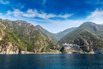 Obraz premium Dionisiou Monastery on Mount Athos