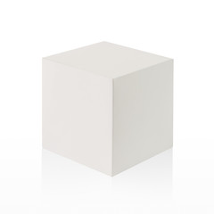 White box (cube) on white background