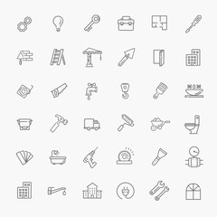 Naklejka premium icons set - construction, home repair tools