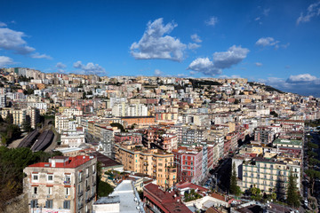 Fototapeta na wymiar Napoli (Italia) - Quartiere Chiaia, panorama di Mergellina da via Orazio