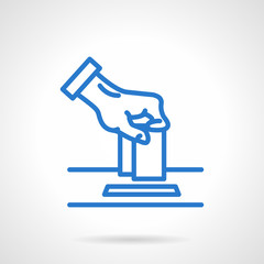 Donate hand line blue line vector icon 