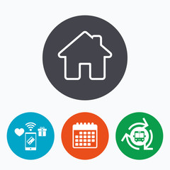 Home sign icon. Main page button. Navigation