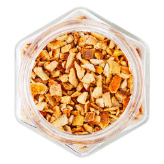 Bitter orange peel isolated on white 