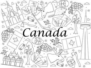 Canada coloring book vector
