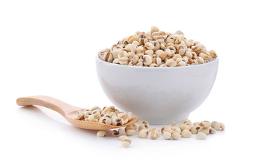 millet grains on white background