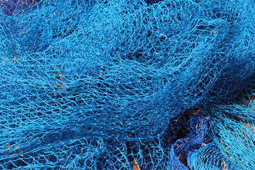blue fishing nets