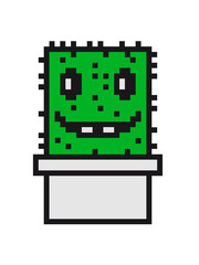 zocken face funny comic cartoon pixel nerd geek gamer videogame 2d 8 bit cactus design games
