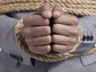 tied hand of a male