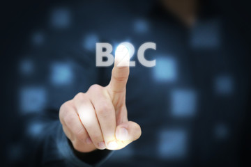 Businessman touching B2C