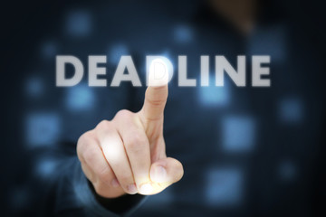 Businessman touching Deadline