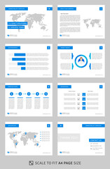 Fototapeta na wymiar Marketing kit presentation vector template. Modern business presentation graphic design. Power point layout with diagrams and charts. Marketing kit visualization template. Easy to use, edit and print.