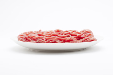 minced meat in a plate.