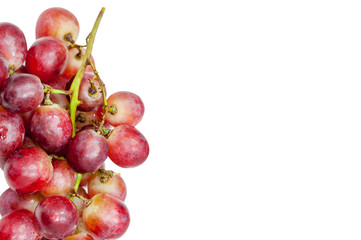 Red grapes isolated on white background