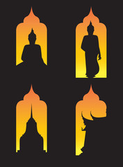 Silhouette of a Buddha vector