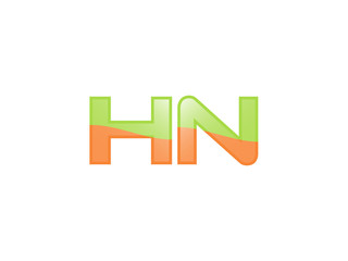 Green Orange shiny HN letters