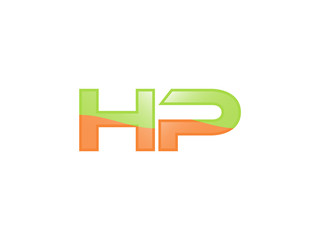 Fototapeta premium Green Orange shiny HP letters