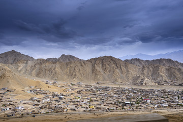 Leh city view from Leh Palace, Leh, Ladakh, India