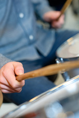 Close-up of a drummer