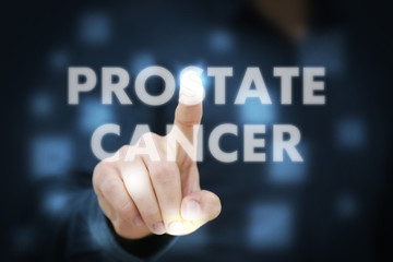 Businessman touching Prostate Cancer