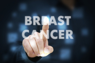 Businessman touching Breast Cancer
