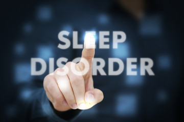 Businessman touching Sleep Disorder