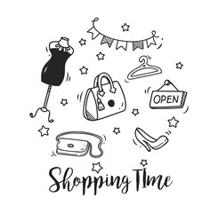 shopping doodle