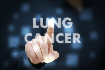 Businessman touching Lung Cancer