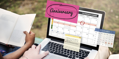 Anniversary Event Appointment Planner Calendar Concept
